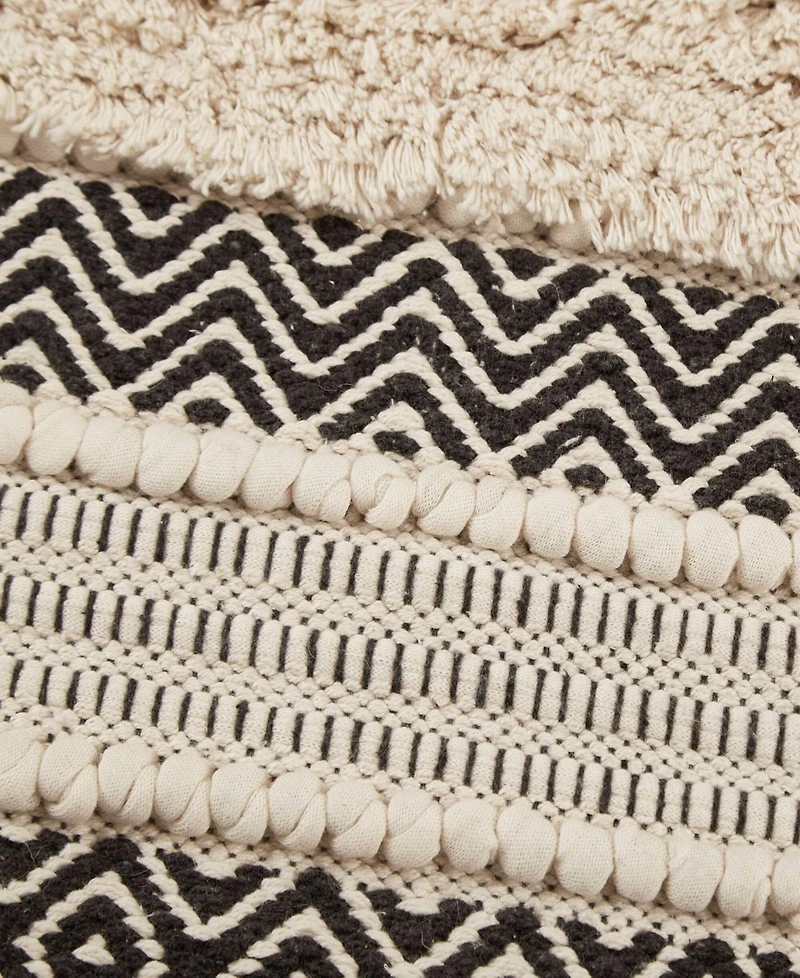 Ink+Ivy Asher Woven Texture Stripe Bath Rug, 22" x 58"