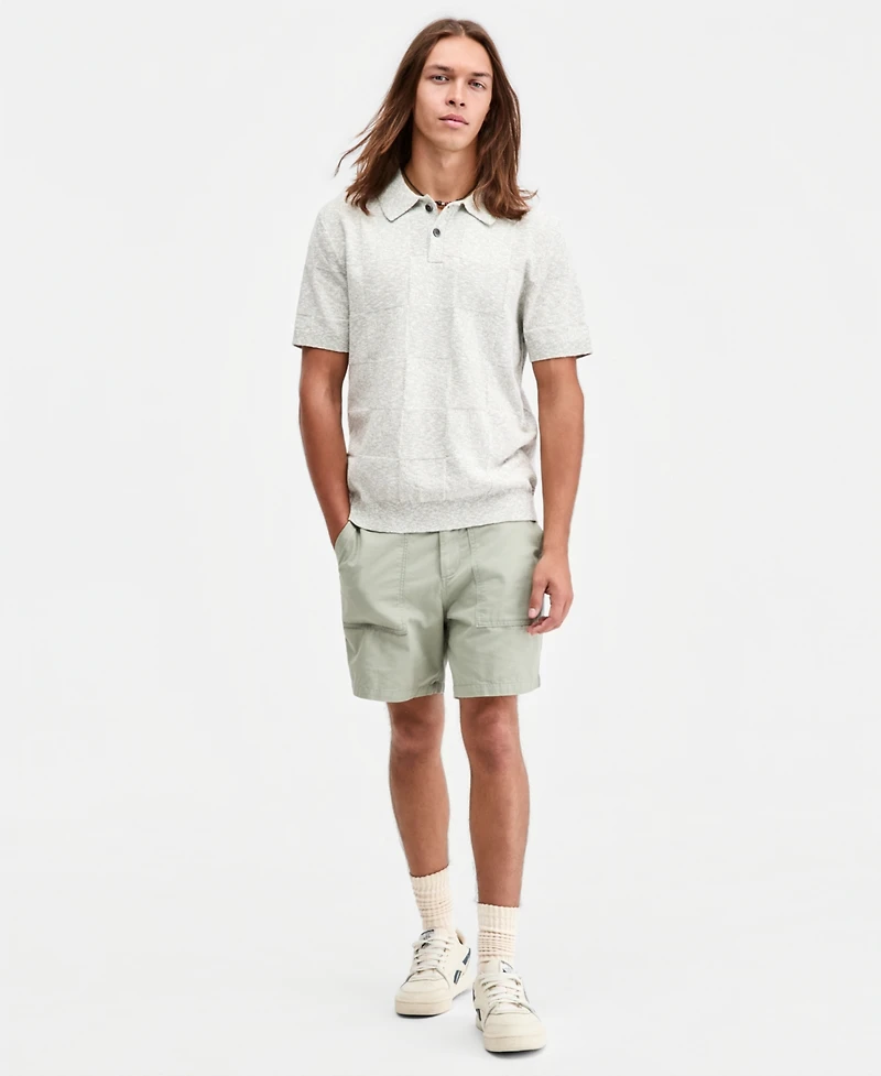 Sun + Stone Men's Square Stitch Marled Polo Shirt, Macy's Exclusive