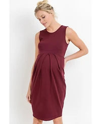 Hello Miz Maternity Sleeveless Pleated Bodycon Dress