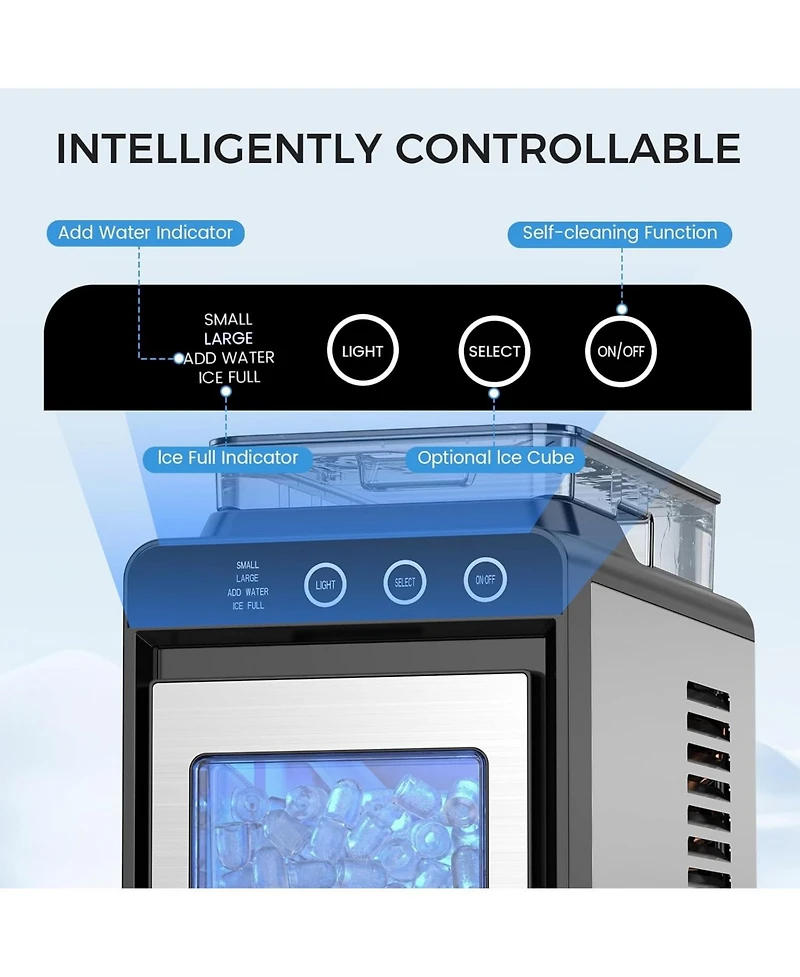Cowsar Portable Ice Maker Countertop, 26Lbs/24H, Self-Cleaning