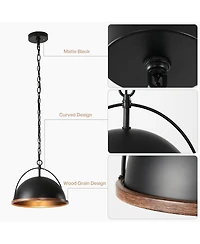 Tribesigns 13" Metal Pendant, 1-Light Industrial Pendant Lights With Adjustable Height