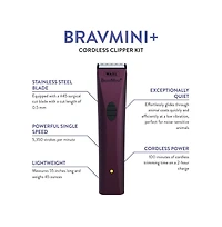 Wahl Professional Animal Bravmini+ Pet, Dog, Cat, and Horse Cordless Trimmer Kit