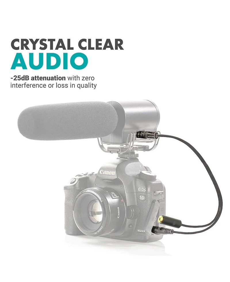 Movo Mv-RC300 Line to Microphone Attenuator Cable for DSLRs