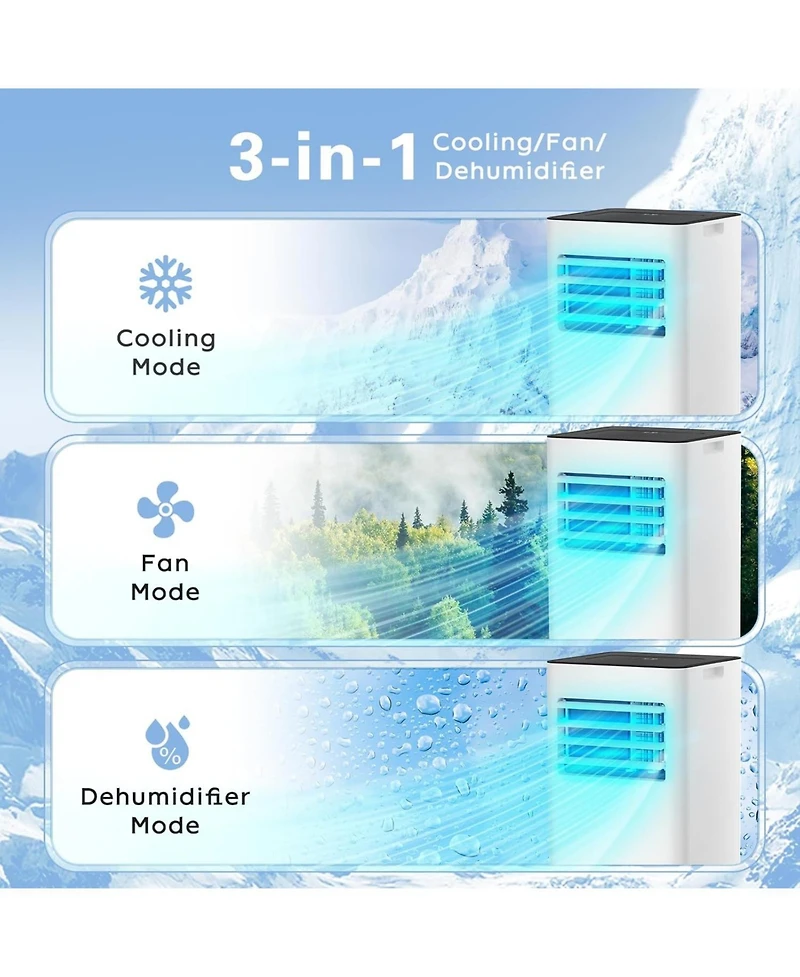 Cowsar 8000 Btu Portable Air Conditioner, 3-in-1 Ac Unit