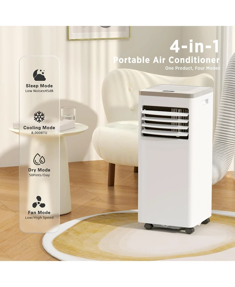 Cowsar 8,000 Btu Portable Air Conditioner with Remote Control
