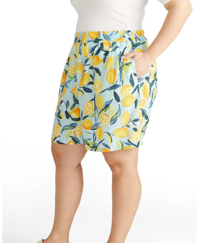 Universal Standard Plus Juniper Linen Easy Pull-On Shorts