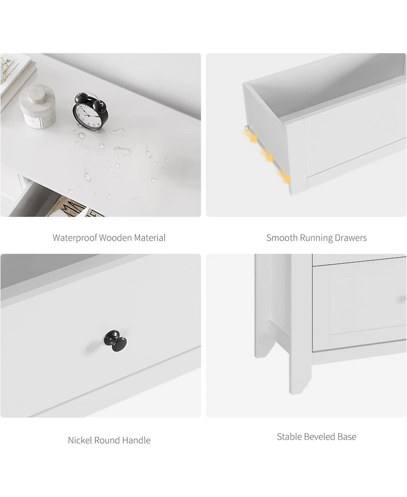 gaomon Modern 6 Drawer Wood Dresser with Nickel Handles, Deep Storage Chest