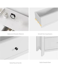 gaomon Modern 6 Drawer Wood Dresser with Nickel Handles, Deep Storage Chest