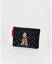 Fable England Women's Party Bear Embroidered Pouch