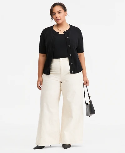 On 34th Trendy Plus Size Wide-Leg High-Rise Jeans, Macy's Exclusive