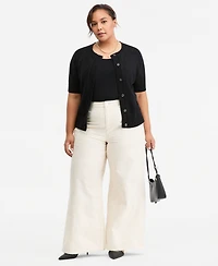 On 34th Trendy Plus Size Wide-Leg High-Rise Jeans, Macy's Exclusive