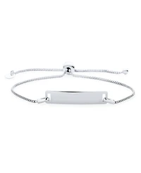 Bling Jewelry Dainty Blank Name Plated Identification Id Bolo Bracelet