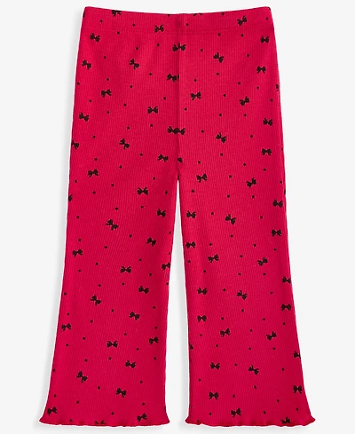 First Impressions Baby Girls' 3M-24M Mix & Match Bow-Print Ribbed Flare Leggings, Macy's Exclusive