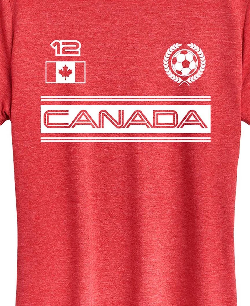 Hybrid Apparel Plus Canada Soccer Jersey Graphic T-Shirt