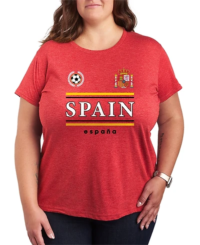 Hybrid Apparel Plus Spain Soccer Jersey Graphic T-Shirt