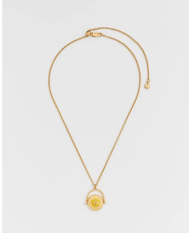 Fable England Gold Sun and Moon Spinner Necklace