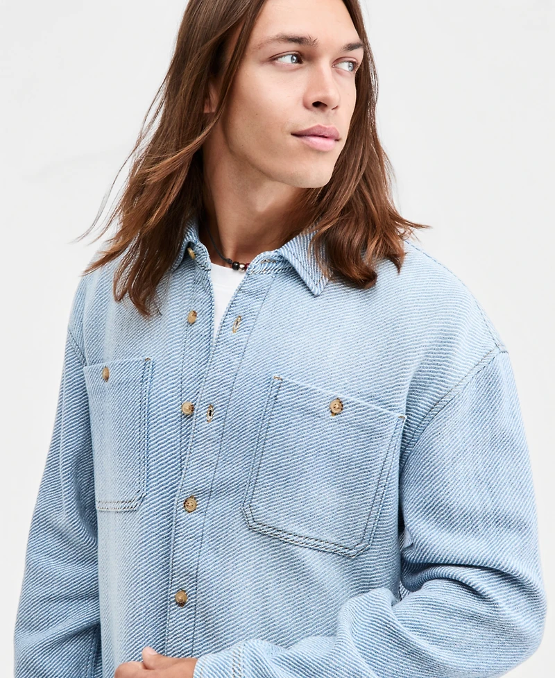 Sun + Stone Men's Denim Overshirt, Macy's Exclusive