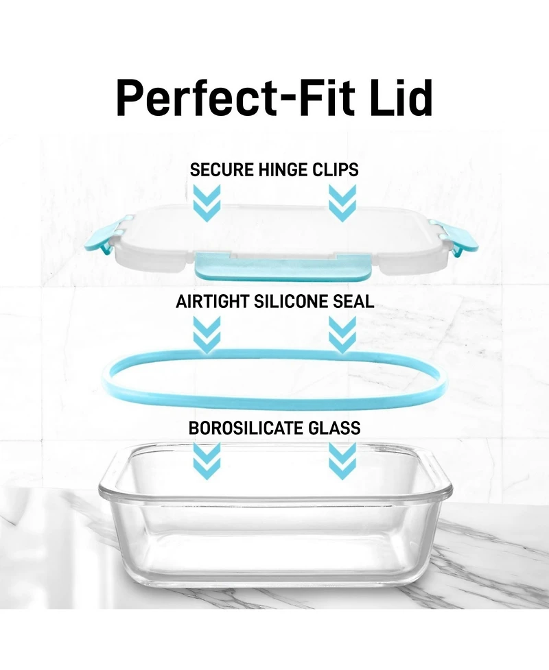 24 Piece Oven Safe Glass Storage Container Set with Lids