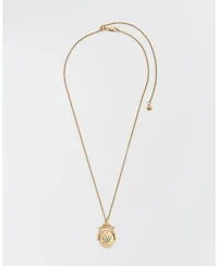 Fable England W Initial Water Lily Gold Spinner Chain Necklace