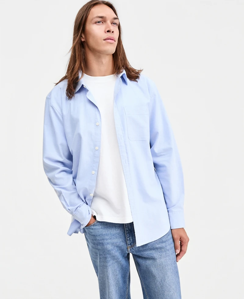 Sun + Stone Men's Oxford Long-Sleeve Shirt, Macy's Exclusive