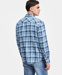 Sun + Stone Men's Dexter Plaid Long-Sleeve Shirt, Macy's Exclusive