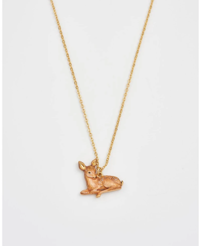 Fable England Resting Fawn Gold Chain Necklace