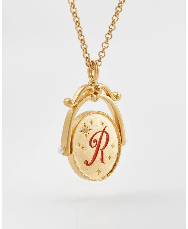 Fable England R Initial Spinner Chain Necklace