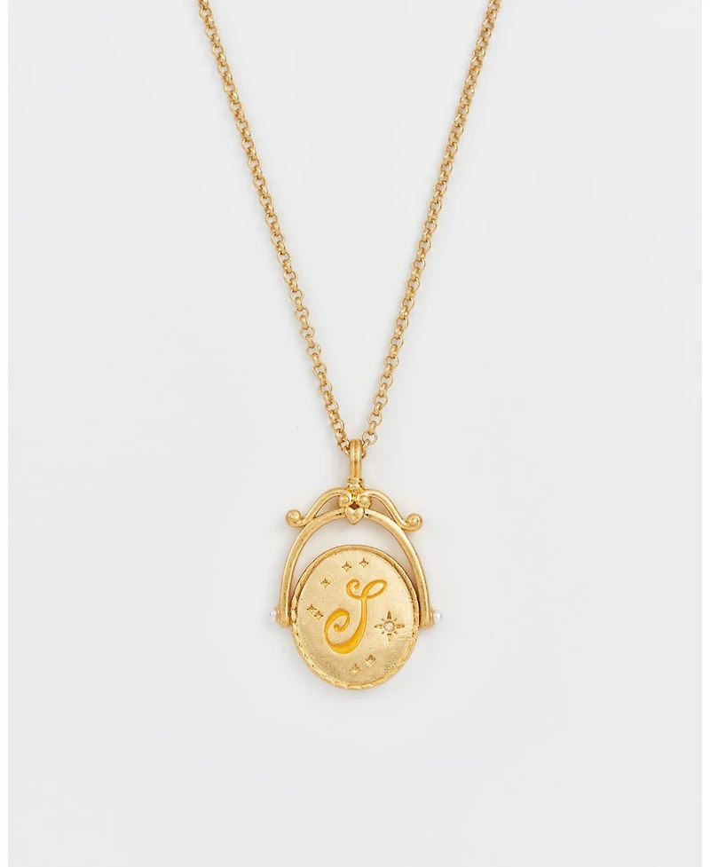 Fable England S Initial Sunflower Gold Spinner Chain Necklace