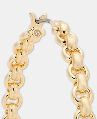 Lauren Ralph Gold-Tone 40mm Chain Hoop Earrings
