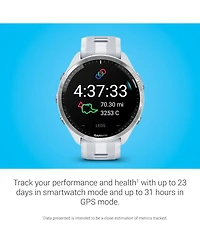 Garmin Forerunner 965 Unisex Smart watch - Whitestone/Powder Gray Rubber Strap