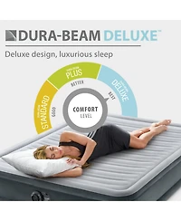 Intex Comfort Deluxe Dura-Beam Plush Air Mattress Bed with Built-In Pump