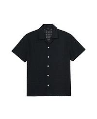 Reiss Men's Belardo Crochet Tile Cuban Shirt