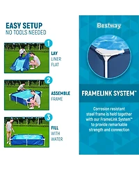 Bestway Steel Pro 87" x 59" x 17" Rectangular Above Ground Outdoor Swimming Pool