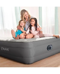 Intex TruAire Luxury Queen Air Mattress Airbed w/ Lumbar Support & Built in Pump