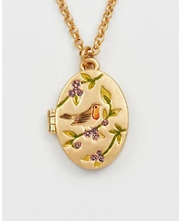 Fable England Robin & Blackberry Gold Locket Chain Necklace