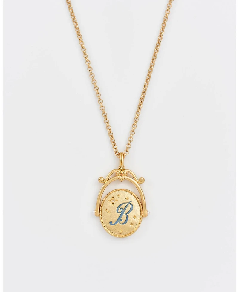 Fable England B Initial Bluebell Spinner Chain Necklace