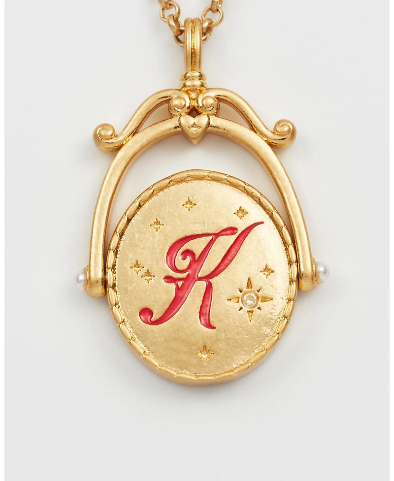 Fable England K Initial Kalmia Gold Spinner Chain Necklace