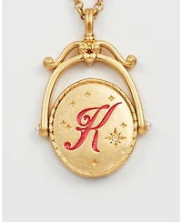Fable England K Initial Kalmia Gold Spinner Chain Necklace