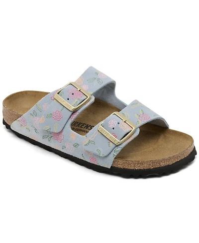Birkenstock Women's Arizona Flower Print Suede Leather Sandals from Finish Line