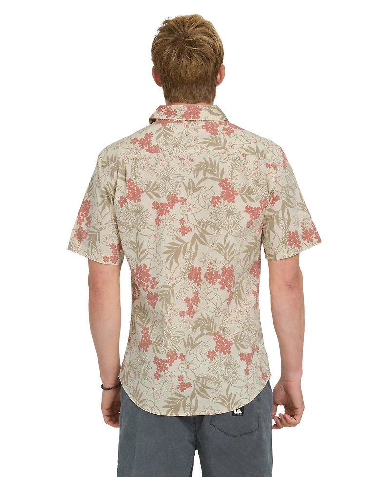 Quiksilver Men's Tropical Floral Print Short-Sleeve Shirt