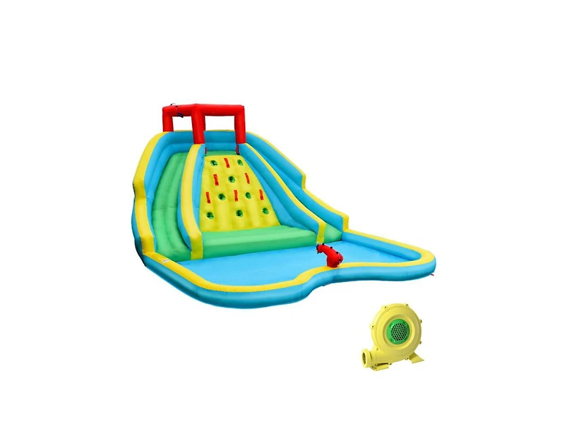Slickblue Kids Inflatable Water Slide Bounce House with Climbing Wall With Blower