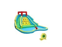 Slickblue Kids Inflatable Water Slide Bounce House with Climbing Wall With Blower