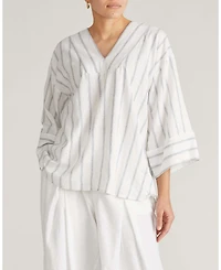 Universal Standard Plus Elio V-Neck Linen Top