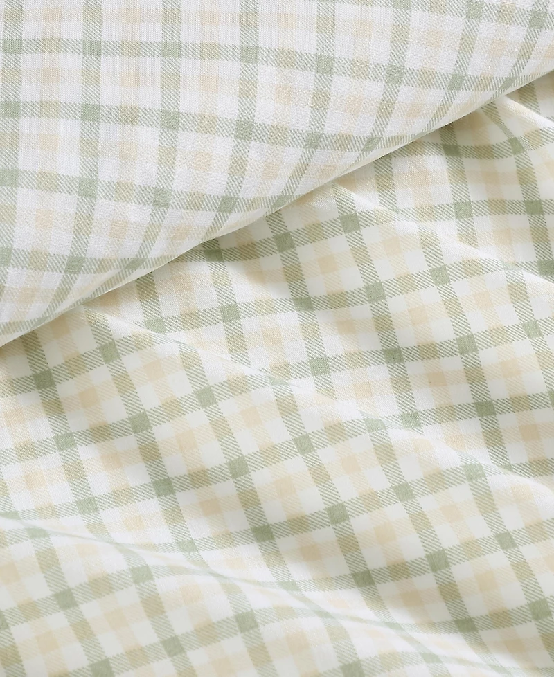 Nautica Calm Seas Gingham 200-Thread Count Cotton Percale 4-Pc. Sheet Set