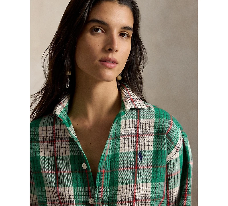 Polo Ralph Lauren Women's Cotton Twill Woven Collared Shirt