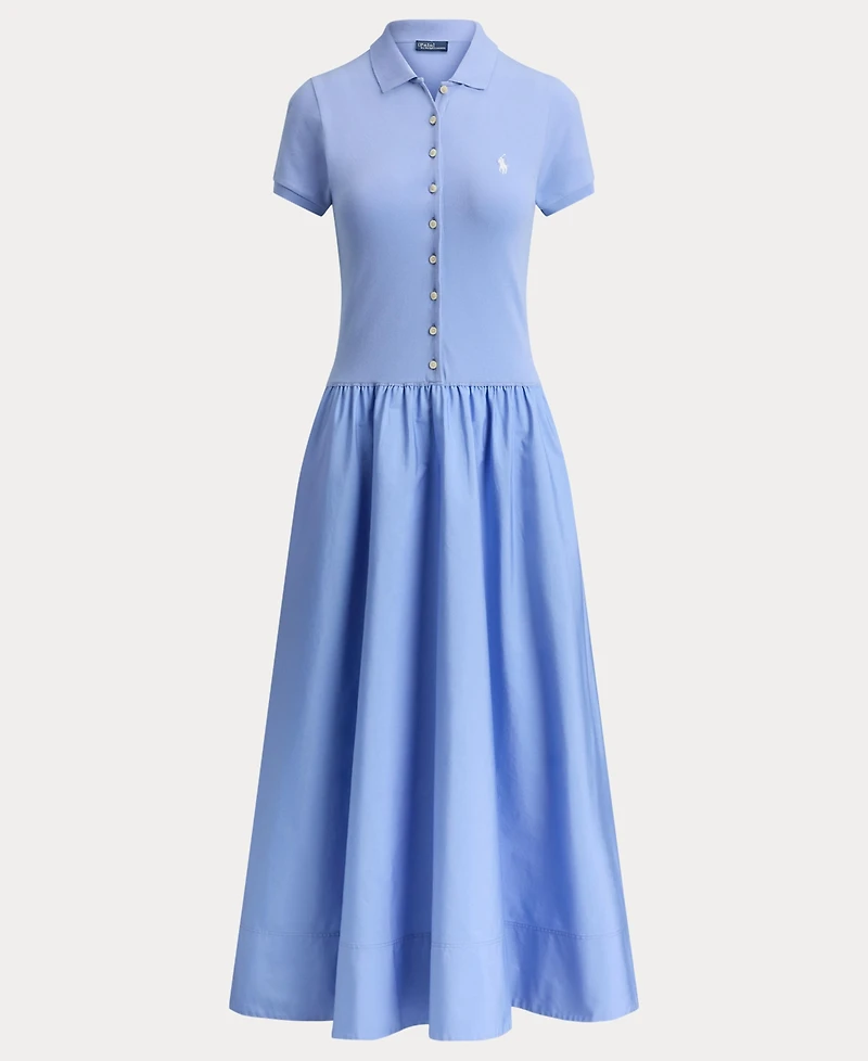 Polo Ralph Lauren Women's Hybrid Mesh Collar A-Line Dress