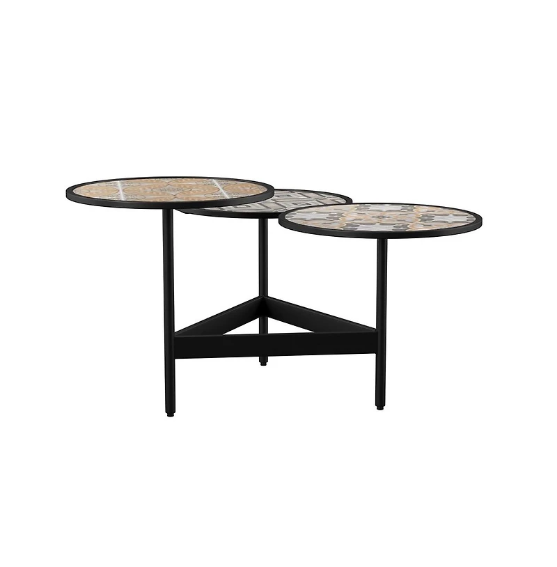 Augusta Home Lorengo Outdoor 3-Tier Cocktail Table