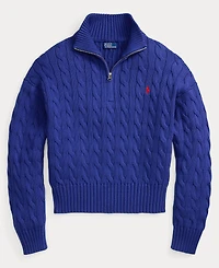 Polo Ralph Lauren Women's Cable-Knit Cotton Quarter-Zip Sweater