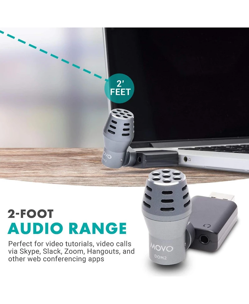 Movo DOM2-usb Mini Omnidirectional Usb Computer Microphone for Pc and Mac
