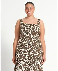 Estelle Plus Sylvia Square-Neck Midi Dress